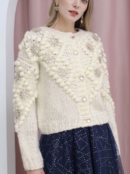 Chicwish Sweaters - Cute 3D flower cardigan holiday style NWOT winter cottage core coquette